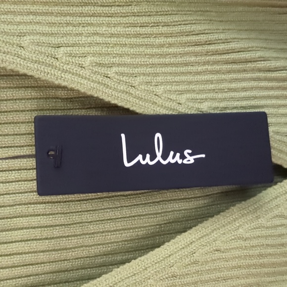 Lulu's* ladies size M Knit faux wrap lime green top, sleeveless cross fr… - Picture 6 of 12